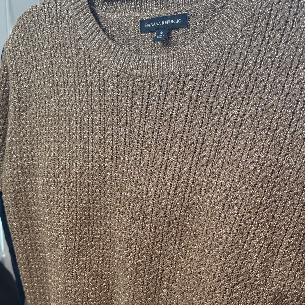 Banana Republic Metallic Brown/Gold Knit Sweater